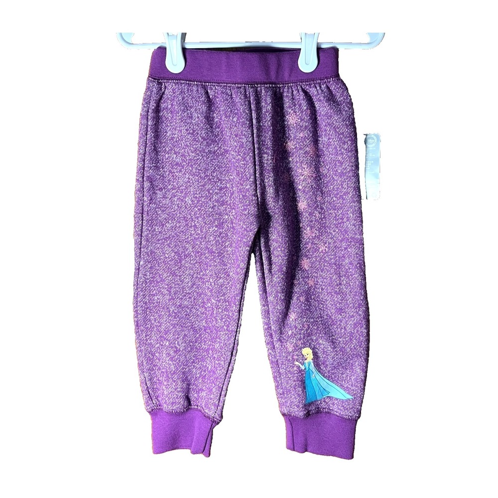 Disney Princess Elsa Girls Sweat Pants Purple Size 2 New